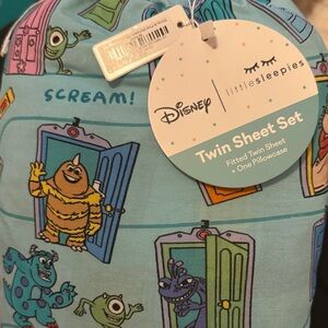 Disney Little Sleepies Monsters Twin Sheet Set